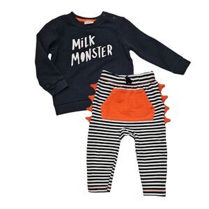 Halloween Novelty 18M Baby Two Piece Crew Neck Unisex Matching Set Milk Monster
